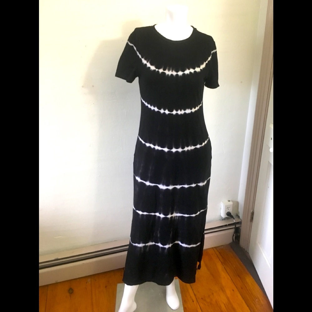 Anthropologie RD style black tie dye midi dress